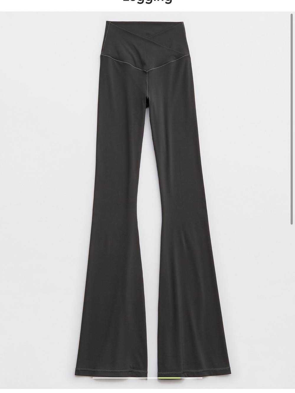 Aerie Crossover High-Waist Flared Leggings - Black
